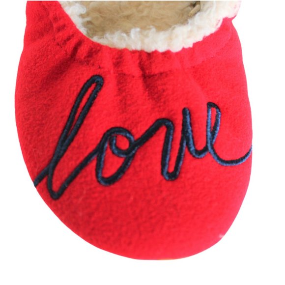 NWOT ED Ellen Degeneres Red "Love" Slippers SZ 5 - Picture 4 of 7